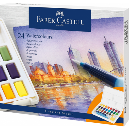 Watercolours in pans Set, 24 colours